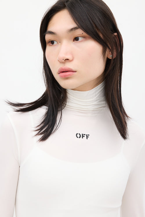 Off-White White 
Black Turtleneck Top