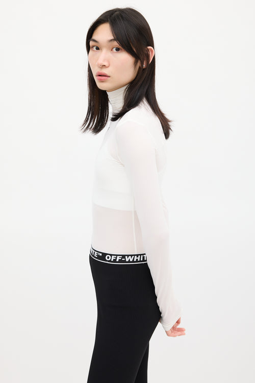 Off-White White 
Black Turtleneck Top