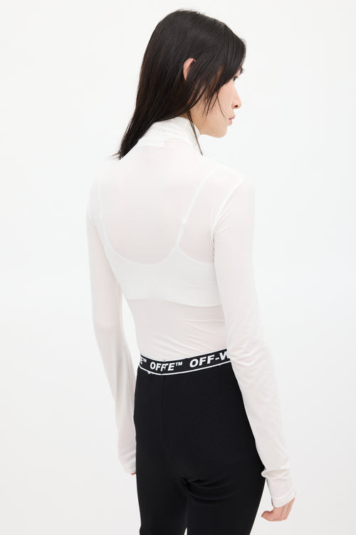 Off-White White 
Black Turtleneck Top