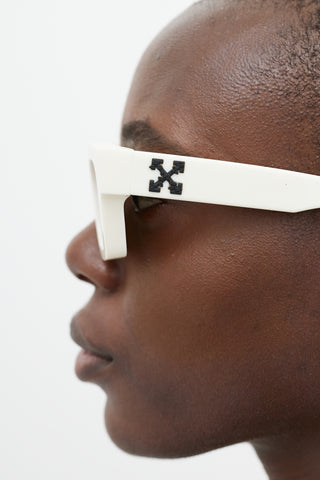 Off-White White 
Blue OERI022 Rectangular Sunglasses