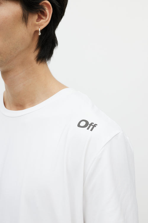 Off-White White 
Blue Reflective Logo T-Shirt