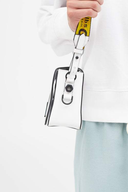 Off-White White Diagonal Binder Clip Bag