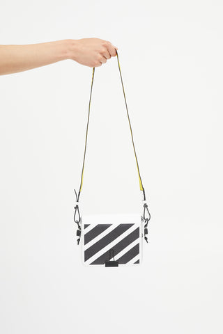 Off-White White Diagonal Binder Clip Bag