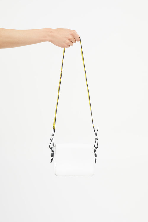 Off-White White Diagonal Binder Clip Bag