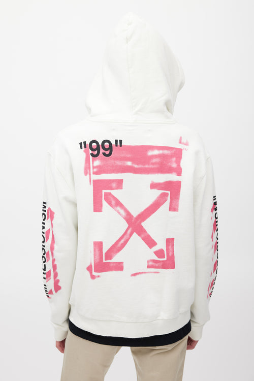 Off-White White 
Multicolour Impressionism Logo Hoodie