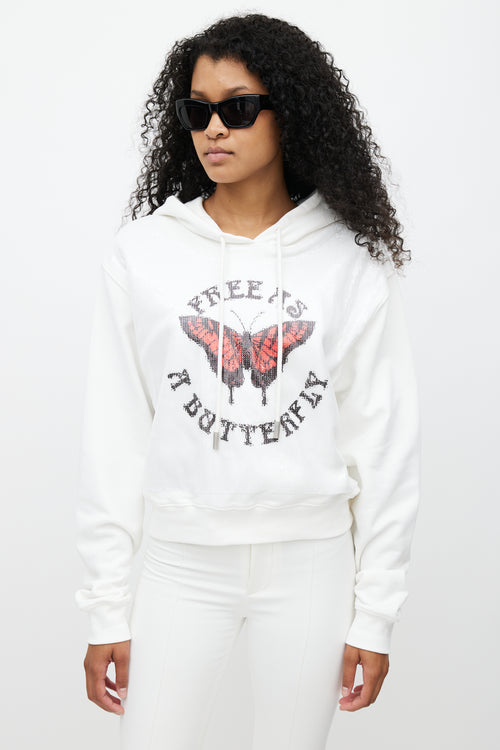 Off-White White Sequin Butterfly Hoodie