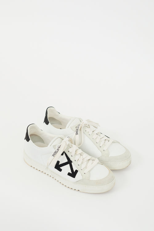 Off-White White 
Black Leather Cup Sole 2.0 Logo Sneaker