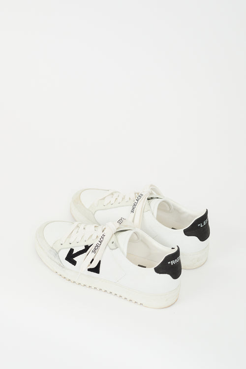 Off-White White 
Black Leather Cup Sole 2.0 Logo Sneaker