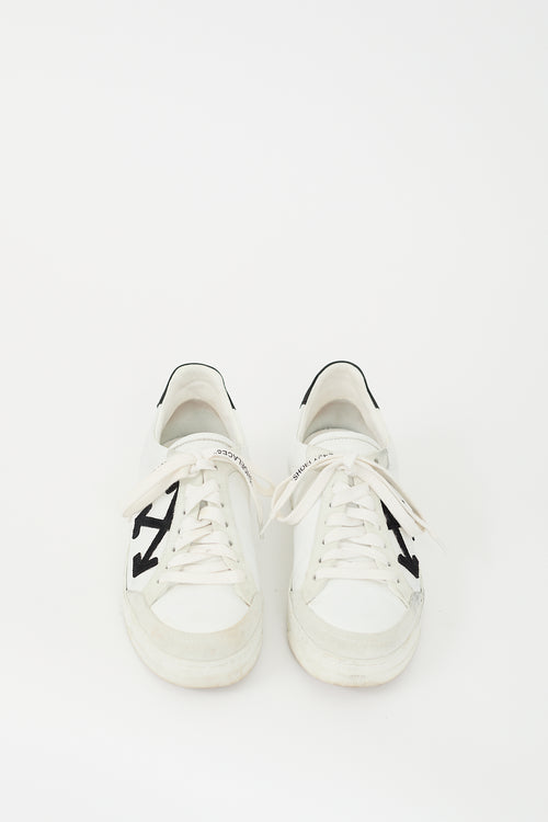 Off-White White 
Black Leather Cup Sole 2.0 Logo Sneaker