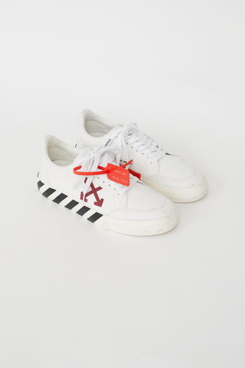 Off-White White Canvas Vulcanized Low Top Sneaker