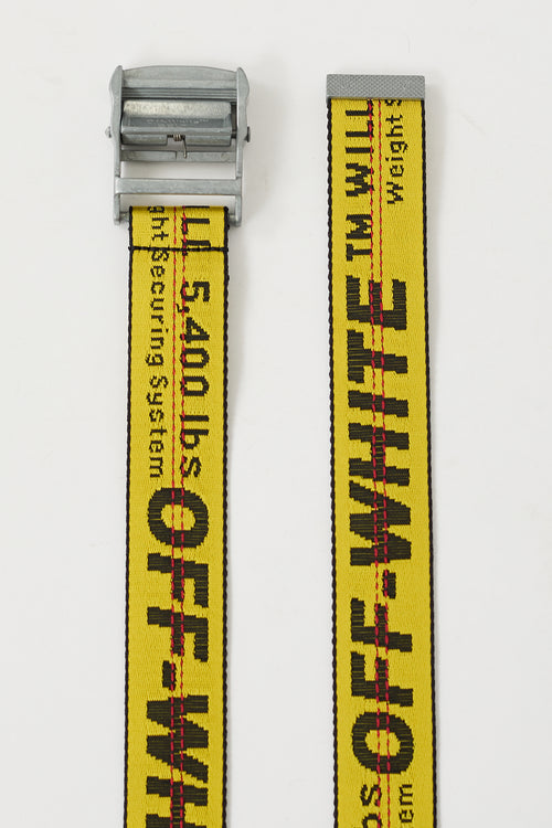 Off-White Yellow Industrial Logo Long Belt