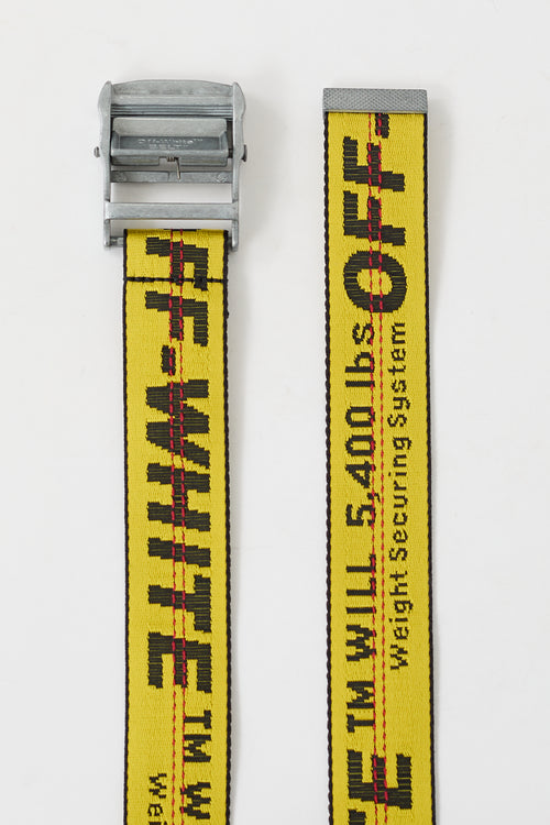 Off-White Yellow Industrial Logo Short Belt