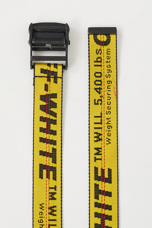 Off-White Yellow 
Black Industrial Logo Long Belt