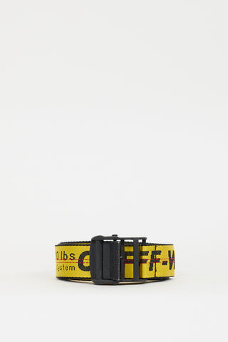 Off-White Yellow 
Black Industrial Logo Long Belt