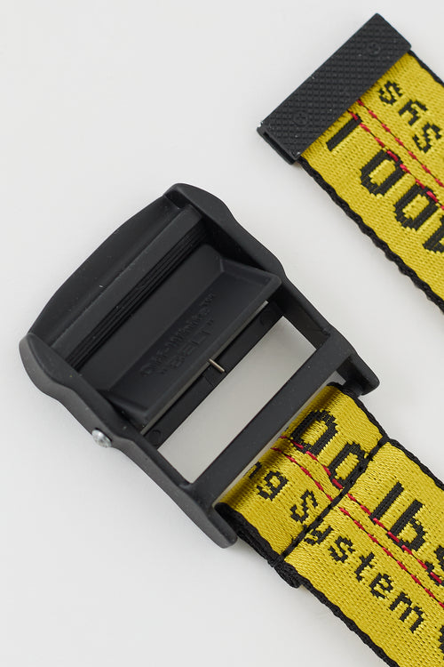 Off-White Yellow 
Black Industrial Logo Long Belt