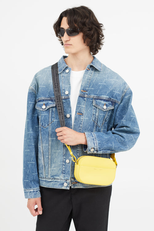 Off-White Yellow Leather Industrial Camera Bag