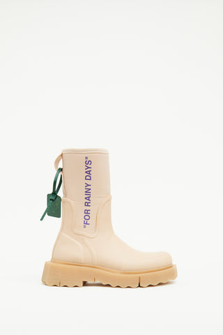 Off-White Beige Rubber "For Rainy Days"  Boot