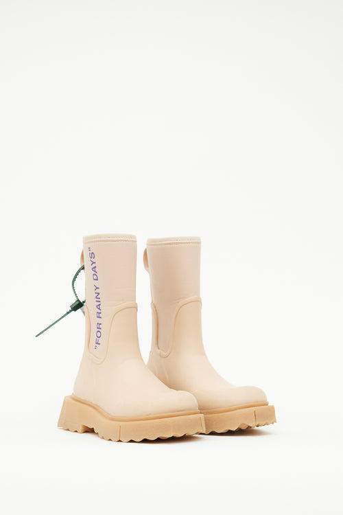 Off-White Beige Rubber "For Rainy Days"  Boot