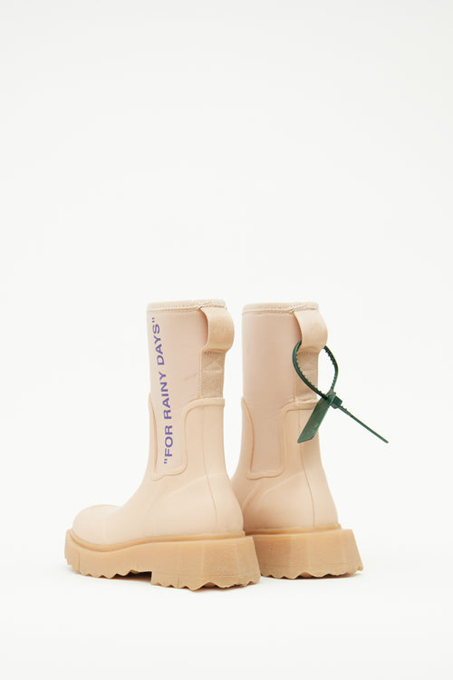 Off-White Beige Rubber "For Rainy Days"  Boot