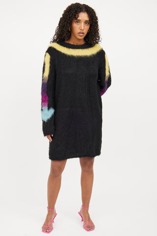 Off-White Black Alpaca Mohair Blend Dress