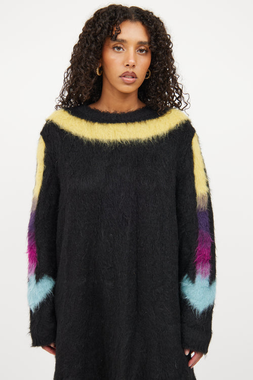 Off-White Black Alpaca Mohair Blend Dress