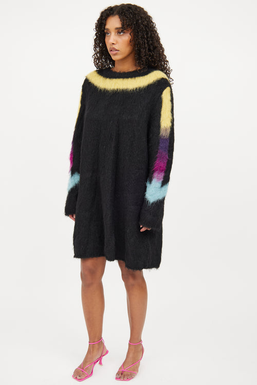 Off-White Black Alpaca Mohair Blend Dress