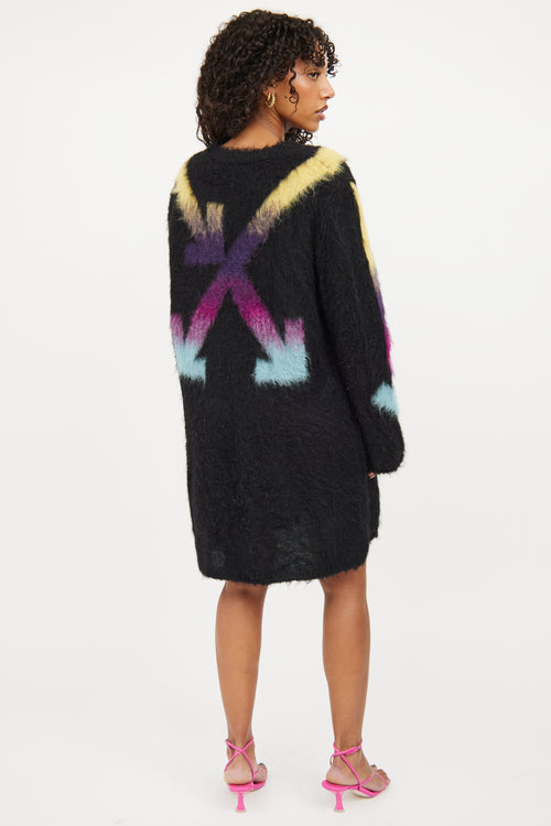 Off-White Black Alpaca Mohair Blend Dress