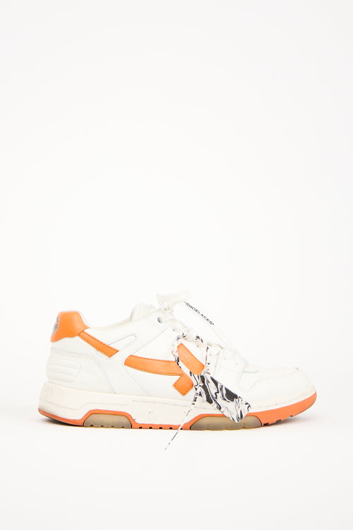 Off-White Orange 
White Leather Out of Office Sneaker