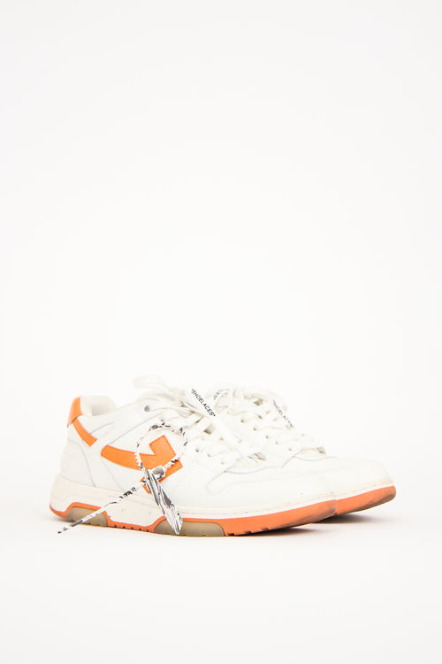 Off-White Orange 
White Leather Out of Office Sneaker