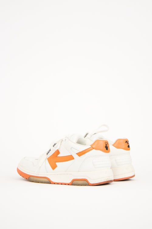 Off-White Orange 
White Leather Out of Office Sneaker