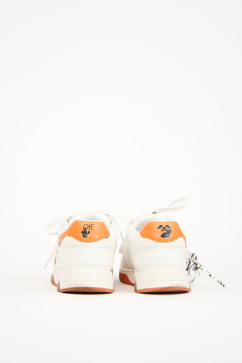 Off-White Orange 
White Leather Out of Office Sneaker