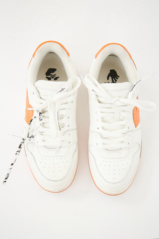 Off-White Orange 
White Leather Out of Office Sneaker