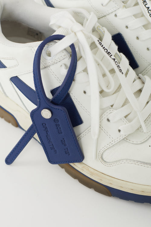 Off-White Blue 
White Leather Out Of Office Sneaker