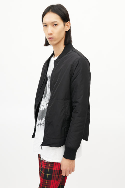 Officine Generale Black Nylon Bomber Jacket