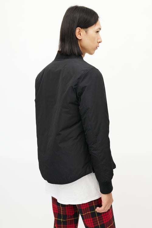 Officine Generale Black Nylon Bomber Jacket