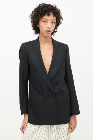 Officine Générale Black Wool Maggie Double Breasted Blazer