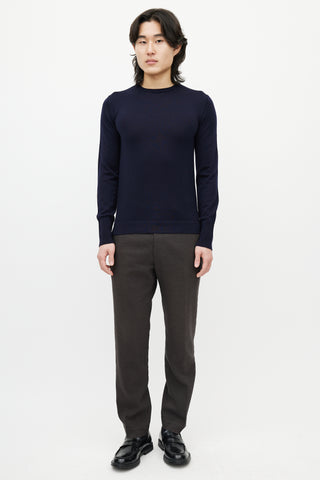 Officine Generale Navy Wool Knit Sweater