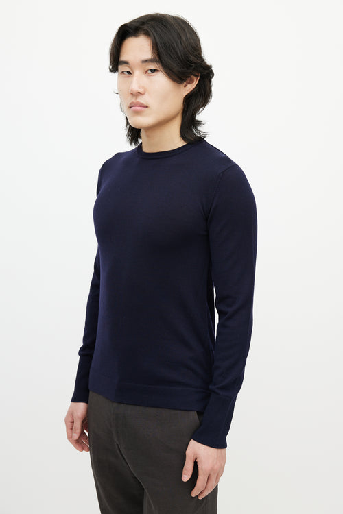 Officine Generale Navy Wool Knit Sweater