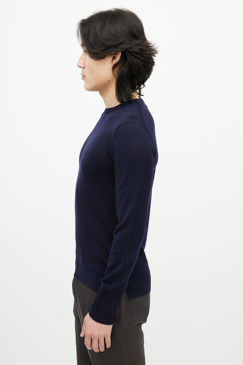 Officine Generale Navy Wool Knit Sweater