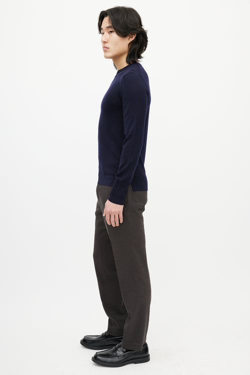 Officine Generale Navy Wool Knit Sweater