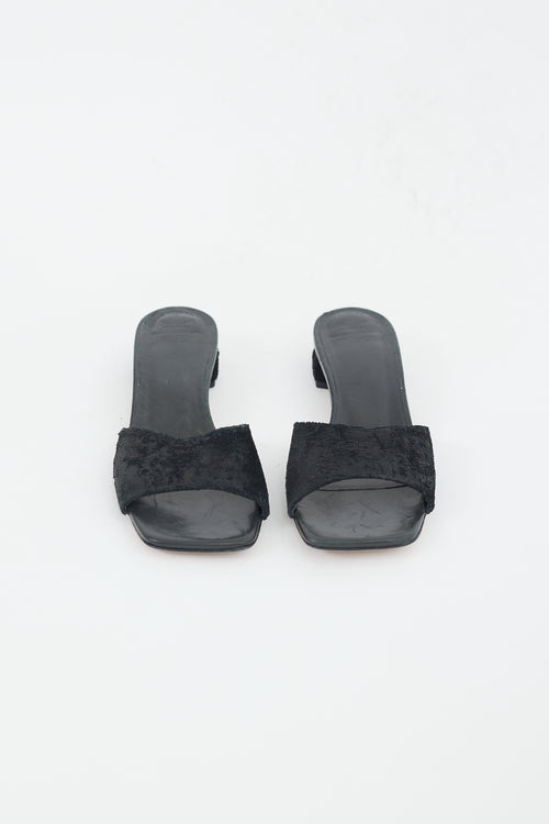 Officine Creative Black Textured Rubber Mule