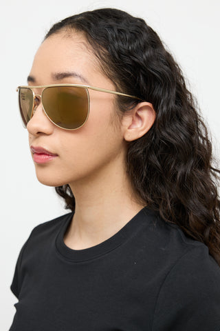 Balmain Gold Aviator Sunglasses