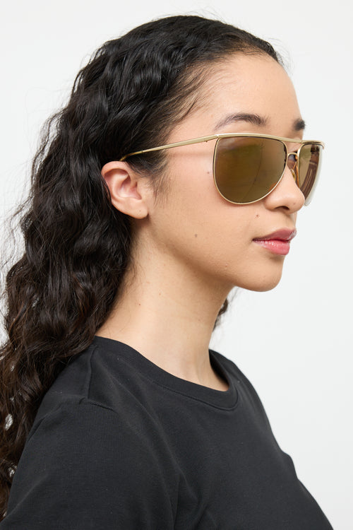 Balmain Gold Aviator Sunglasses