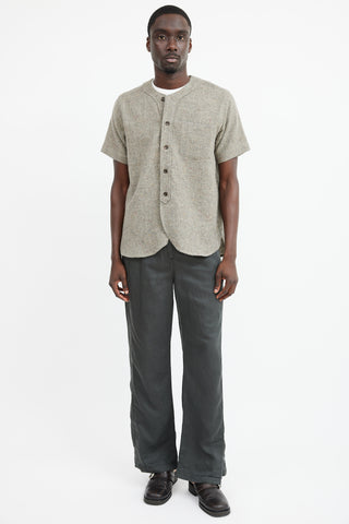 Our Legacy Grey Wool Baseball Shirt