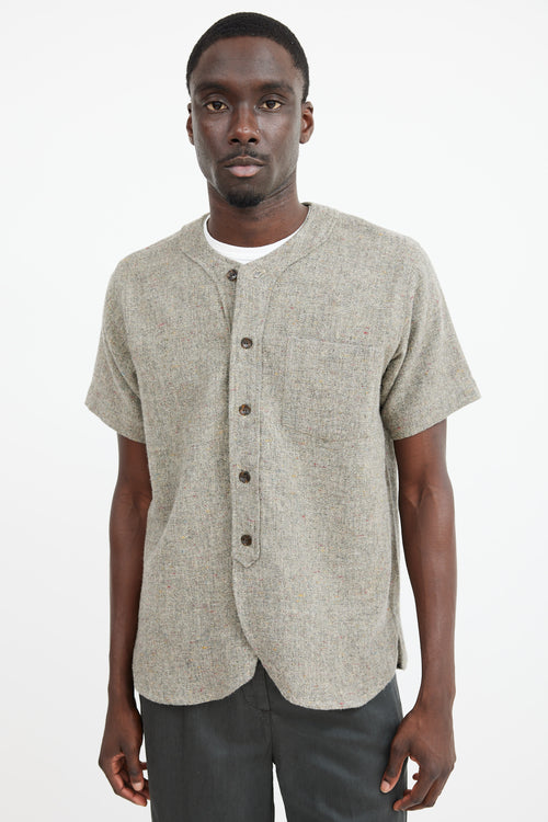 Our Legacy Grey Wool Baseball Shirt