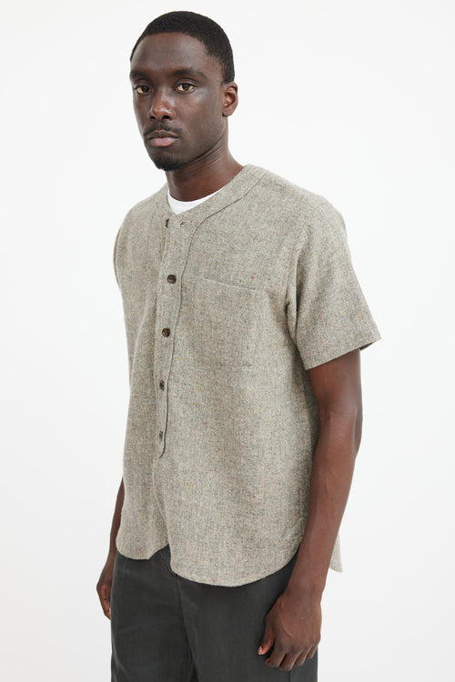 Our Legacy Grey Wool Baseball Shirt