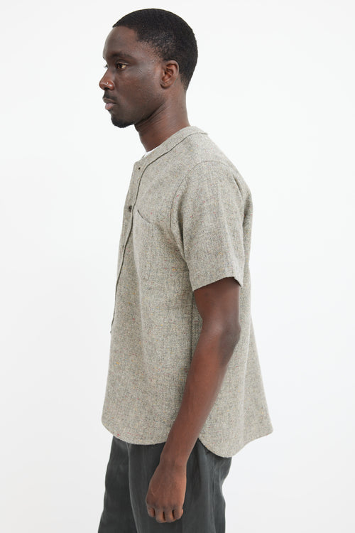 Our Legacy Grey Wool Baseball Shirt