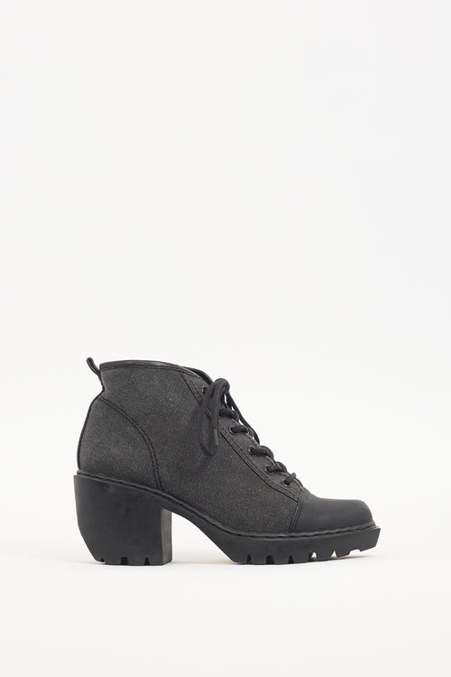 Opening Ceremony Dark Grey 
Black Canvas Ankle Boot