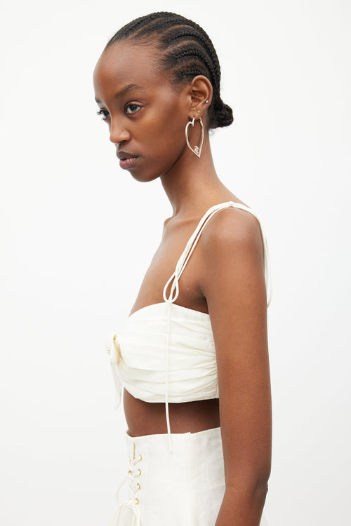 Orseund Iris White Pleated Cha Cha Tied Bandeau