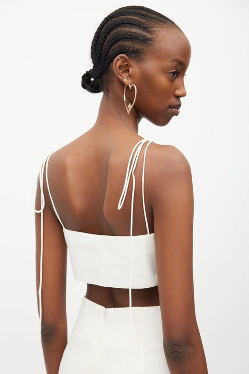 Orseund Iris White Pleated Cha Cha Tied Bandeau